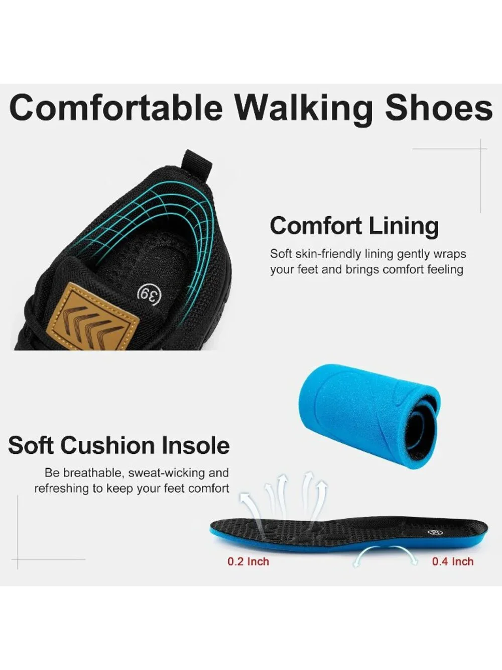 Women's All Black Lightweight Non Slip Comfortable Breathable Pull On Sneakers